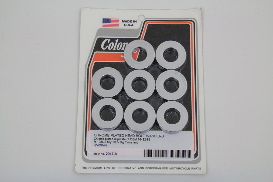 Head Bolt Washer Set Chrome for XL 1985-1992 & FLST 1986-1999