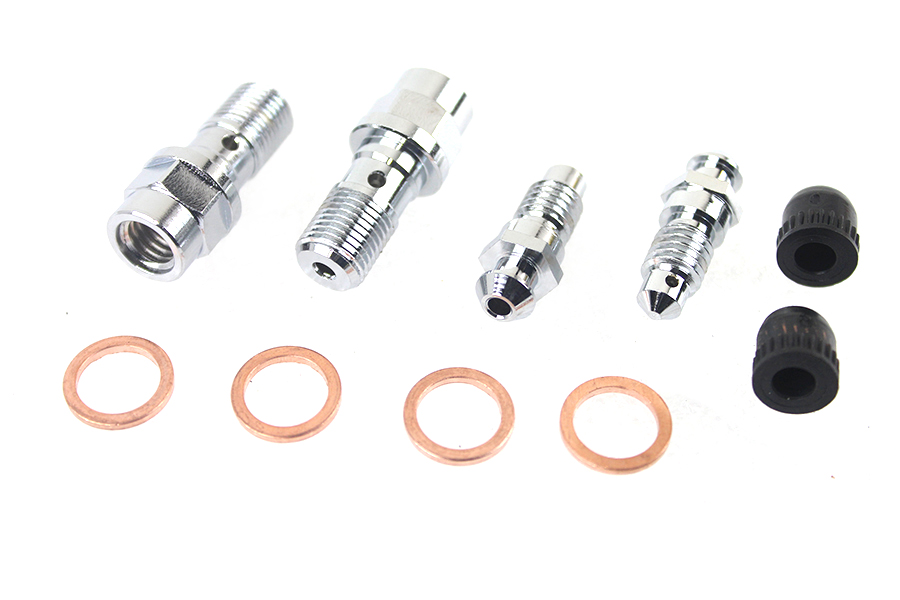 FLT Front Caliper Bleeder Screw Kit Chrome