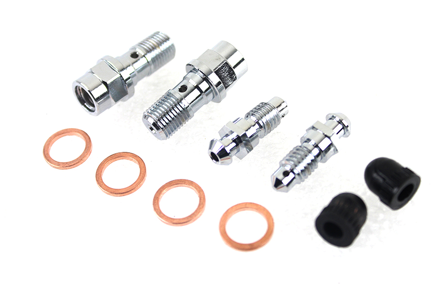 FLT Front Caliper Bleeder Screw Kit Chrome