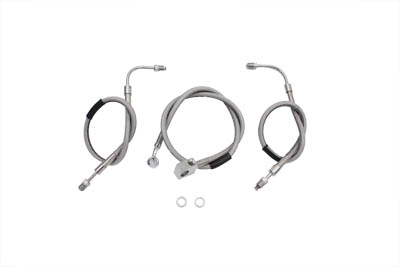 Russell 1983 Touring Stainless Steel Front Brake Hoses Set 27" & 18"