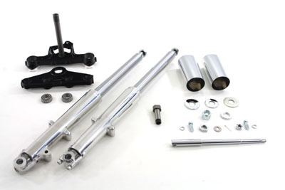 Fork Assembly with Polished Sliders Left Side Drum Brake