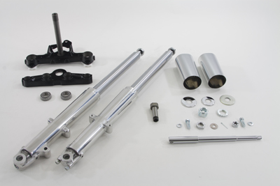 Fork Assembly with Polished Sliders Left Side Drum Brake