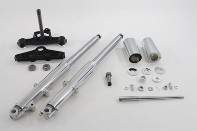 Fork Assembly with Polished Sliders Left Side Drum Brake
