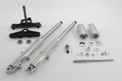 Fork Assembly with Polished Sliders Left Side Drum Brake
