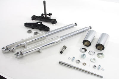 Fork Assembly with Polished Sliders Left Side Drum Brake