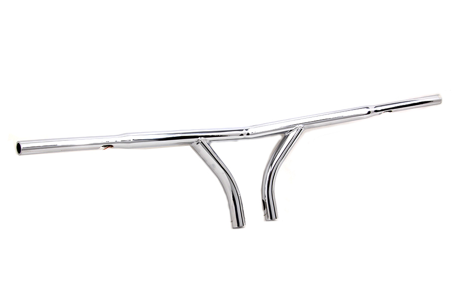 10 Chrome Curved Riser Handlebar with Indents