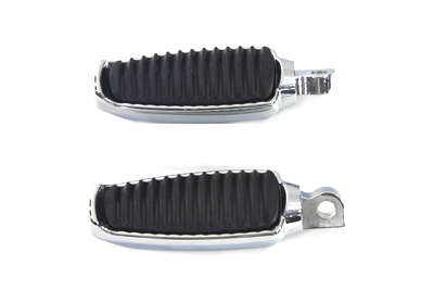 Chrome Footpeg Set with Rubber Inlay