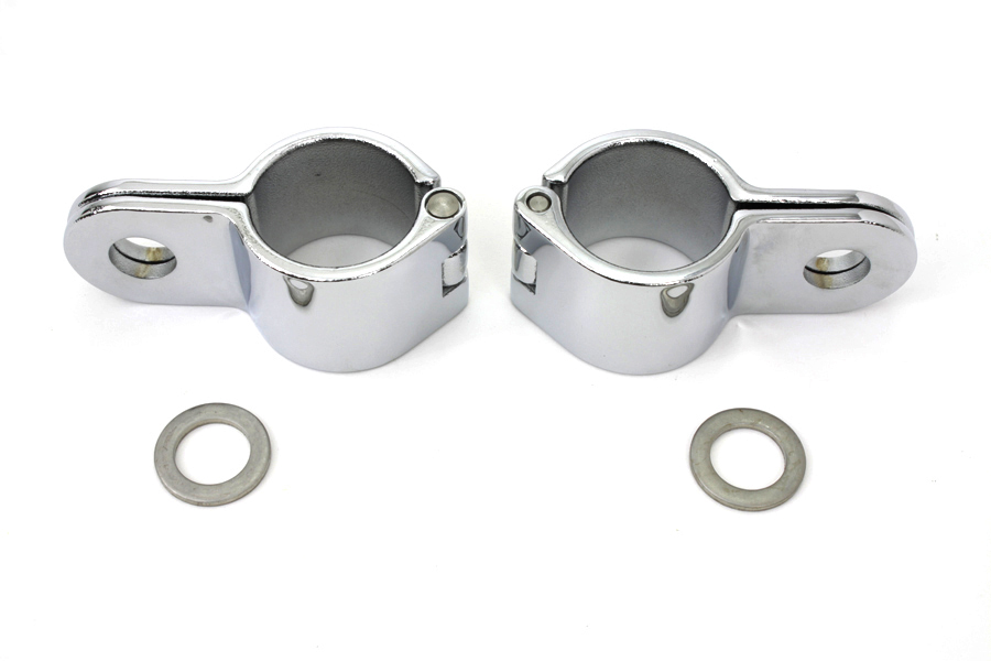 Chrome 1-1/4 Footpeg Mount Clamp Set