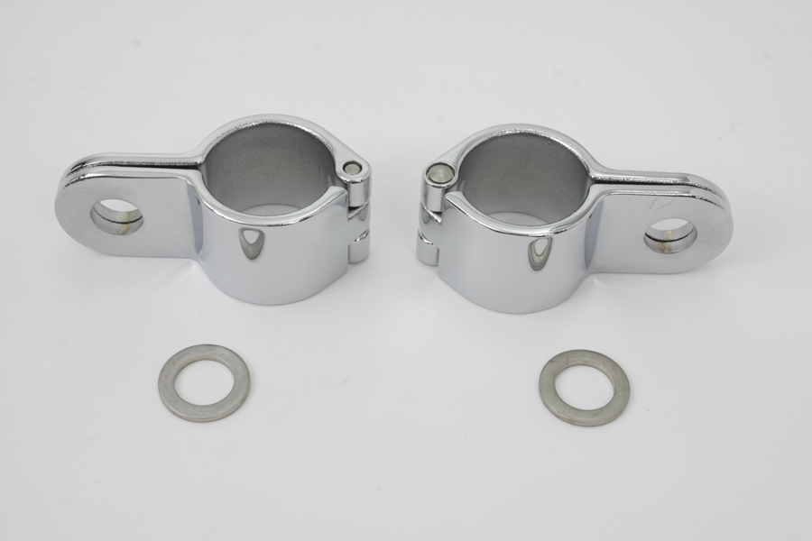 Chrome 1-1/4 Footpeg Mount Clamp Set
