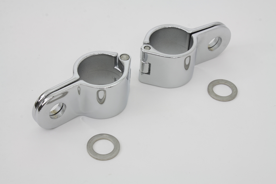 Chrome 1-1/4 Footpeg Mount Clamp Set