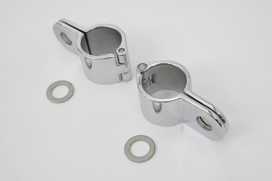 Chrome 1-1/4 Footpeg Mount Clamp Set