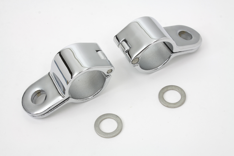 Chrome 1-1/4 Footpeg Mount Clamp Set