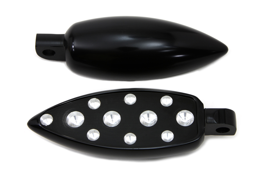 Black Teardrop Style Footpeg Set