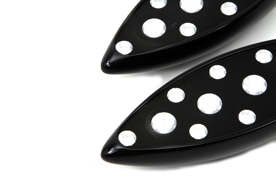 Black Teardrop Style Footpeg Set