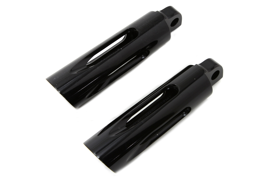 Black Milled Style Slasher Footpeg Set