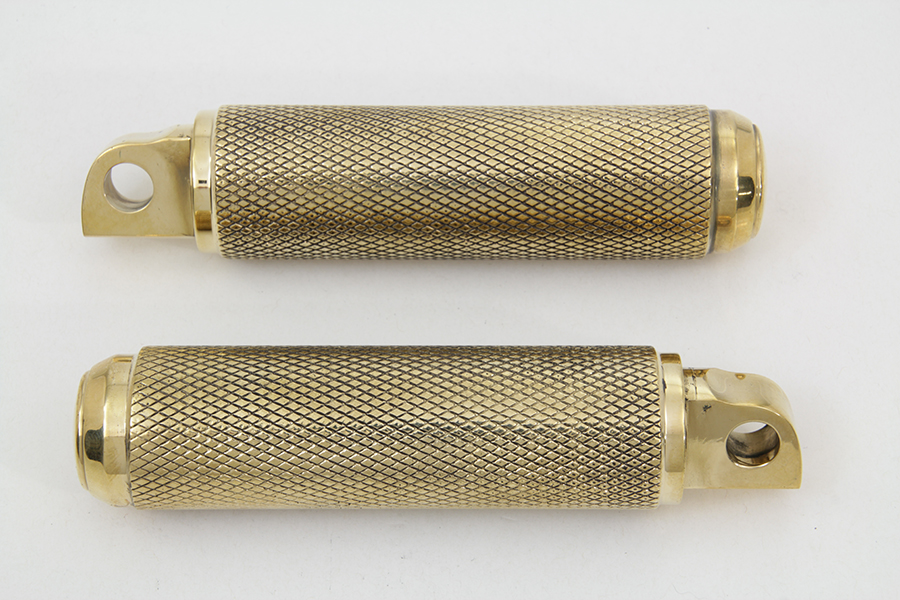 Brass Knurled Footpeg Set, Male Ends