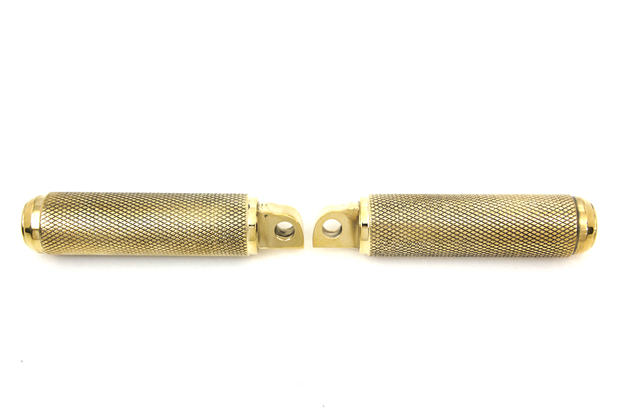 Brass Knurled Footpeg Set, Male Ends