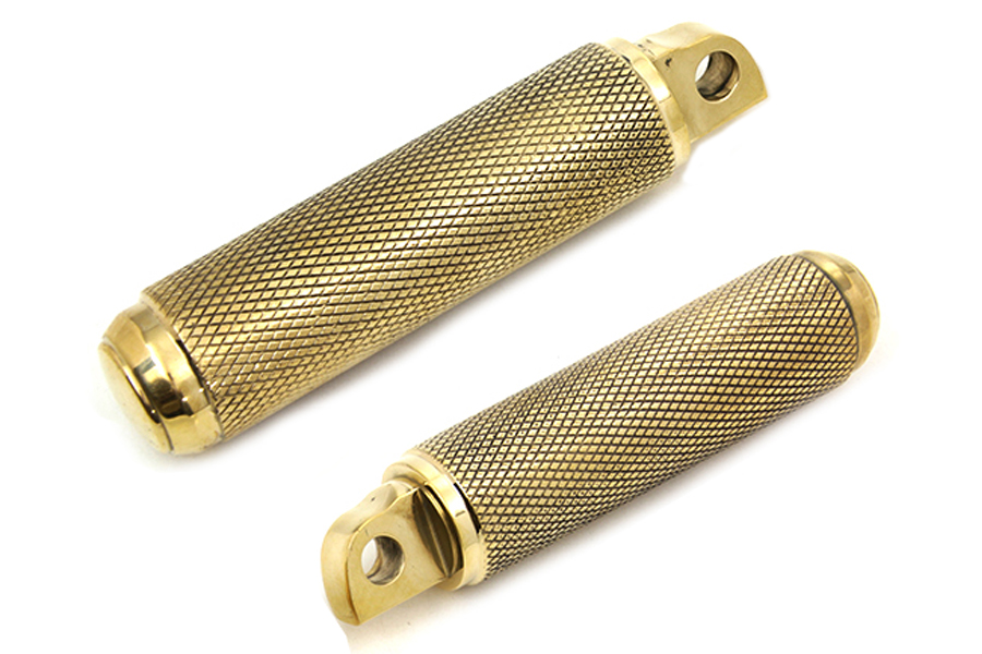 Brass Knurled Footpeg Set, Male Ends