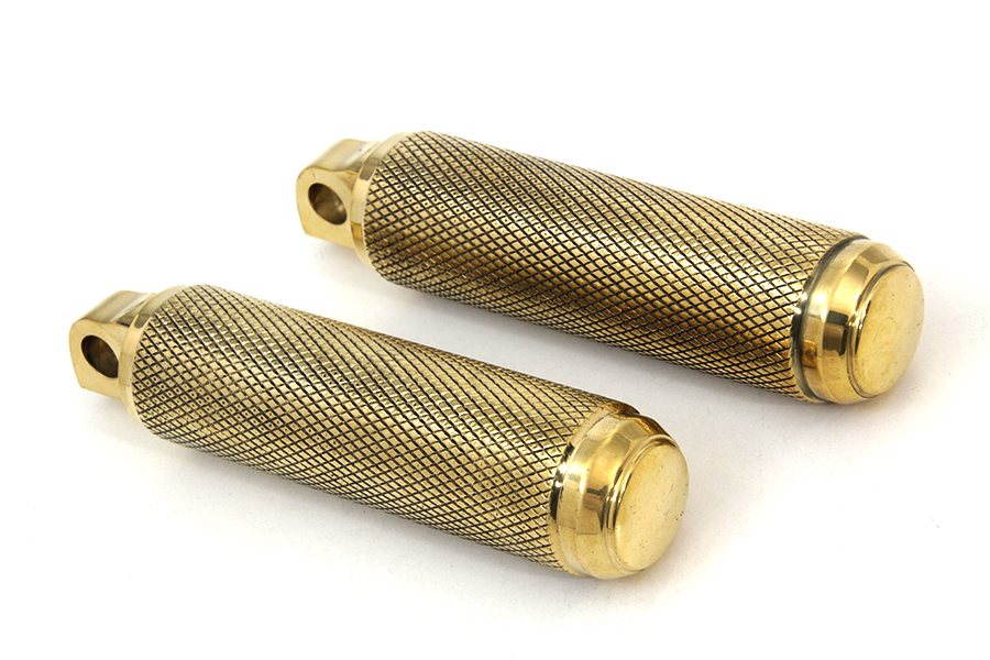 Brass Knurled Footpeg Set, Male Ends