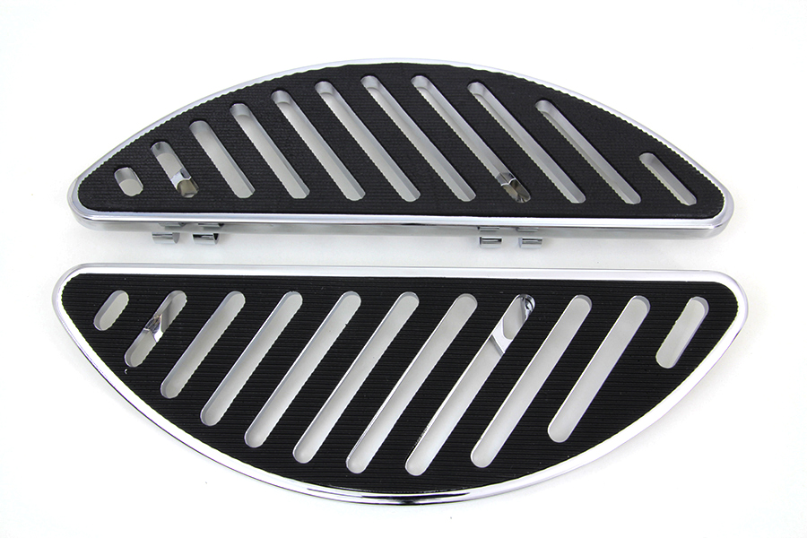 FLT 1980-UP Driver Chrome Slotted Half Moon Footboard Set