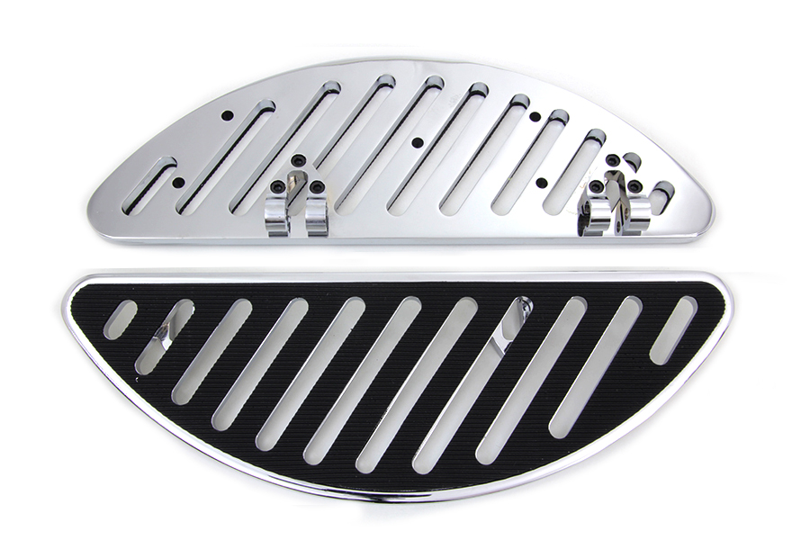FLT 1980-UP Driver Chrome Slotted Half Moon Footboard Set