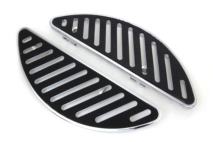 FLT 1980-UP Driver Chrome Slotted Half Moon Footboard Set