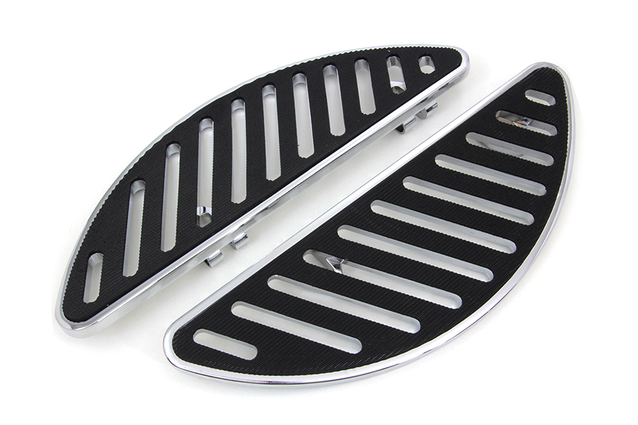 FLT 1980-UP Driver Chrome Slotted Half Moon Footboard Set