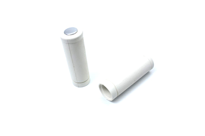 White Stock Style Grip Set with Chrome Plugs