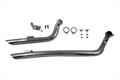 Chrome Curved FX 1971-1984 Big Twins Exhaust Drag Pipe Set