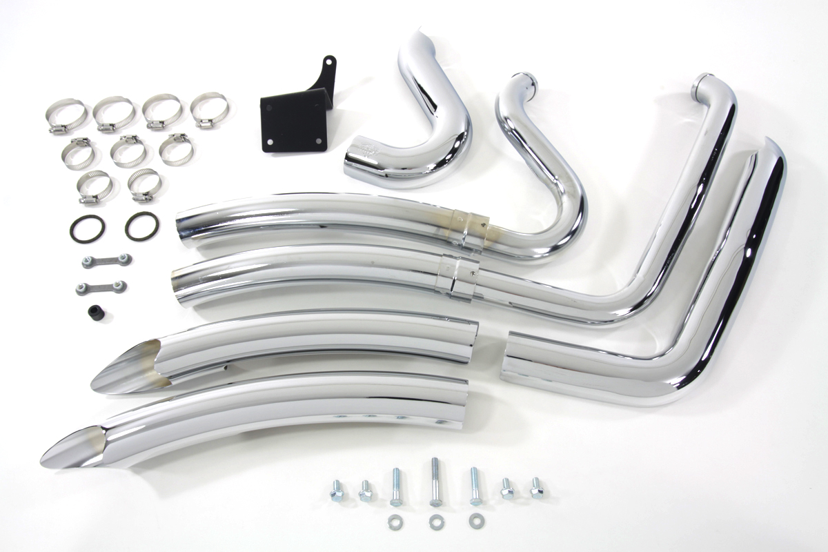 Chrome FXD & FXDWG 2012-UP Exhaust Drag Pipe Set Big Radius