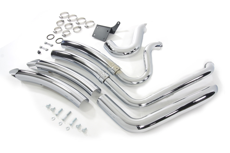 Chrome FXD & FXDWG 2012-UP Exhaust Drag Pipe Set Big Radius