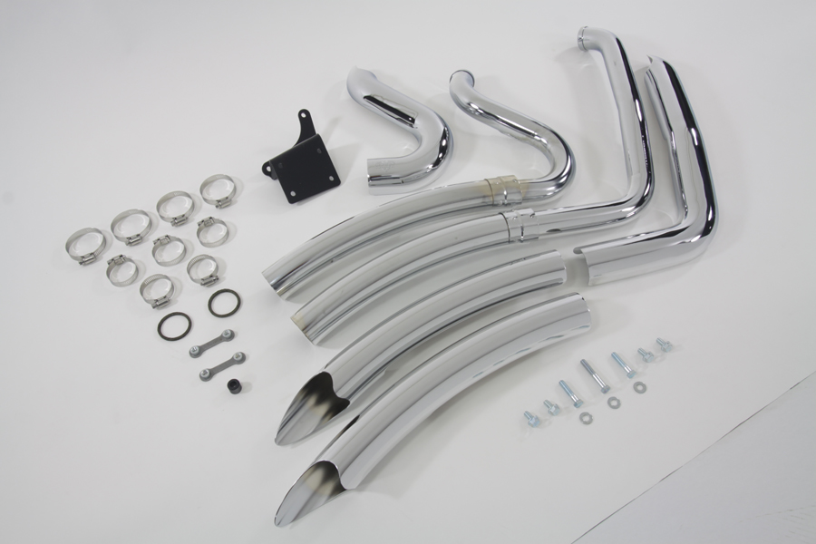 Chrome FXD & FXDWG 2012-UP Exhaust Drag Pipe Set Big Radius