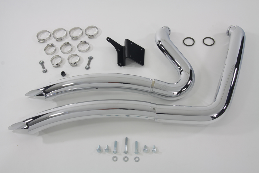 Chrome FXD & FXDWG 2012-UP Exhaust Drag Pipe Set Big Radius