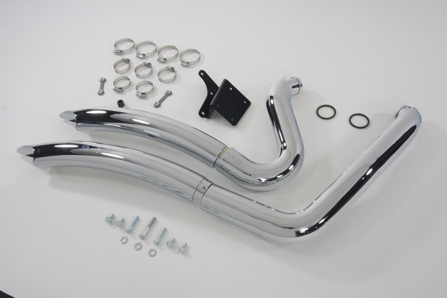 Chrome FXD & FXDWG 2012-UP Exhaust Drag Pipe Set Big Radius