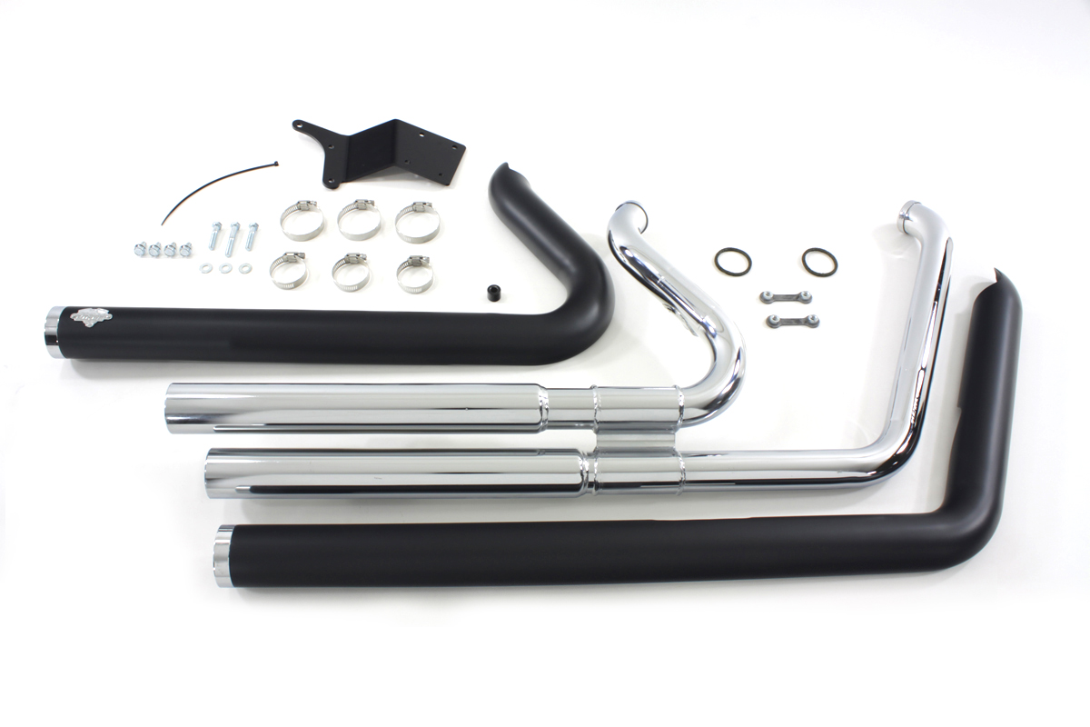 Chrome 2012-UP FXD DYNA Short Shots Exhaust Drag Pipe Set