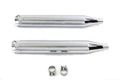 Chrome V&H 1995-up FLT Round Twin Slash Slip-on Mufflers
