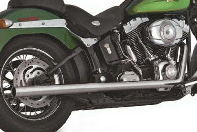 Chrome 1997-2011 FXST & FLST Exhaust Drag Pipe Set Dual