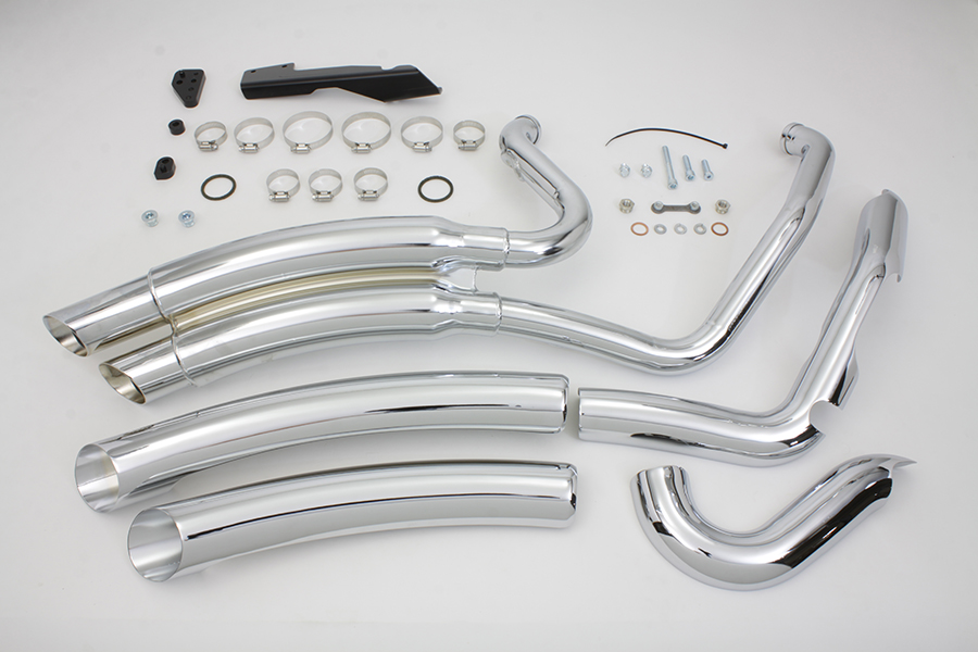 Chrome FLT 2007-UP Vance & Hines Super Radius Exhaust Pipe Set