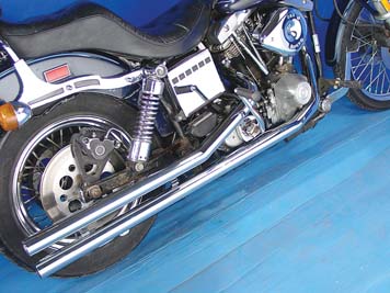 Chrome 2" Over Under 1971-1984 Harley FXE Drag Pipes