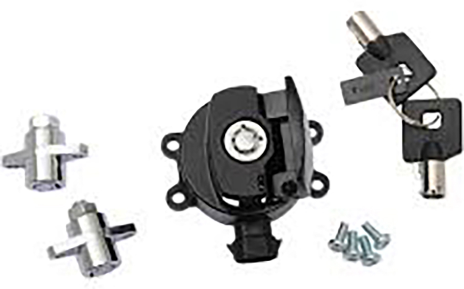 Side Hinge Ignition Switch and Saddlebag Lock Kit Black