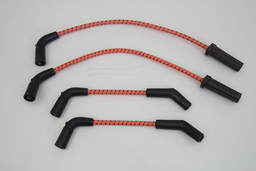 Sumax Orange with Black Tracer 7mm Spark Plug Wire Set