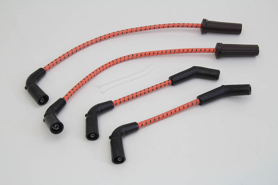 Sumax Orange with Black Tracer 7mm Spark Plug Wire Set