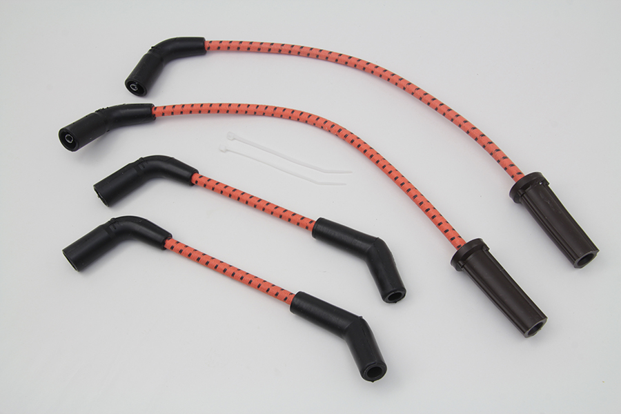 Sumax Orange with Black Tracer 7mm Spark Plug Wire Set