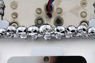 Chrome Tail Lamp and License Plate Holder Skull Style