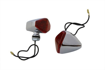 Chrome Diamond Style Red Marker Lamp Set