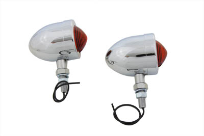 Chrome Red Marker Lamp Set With Single Stem