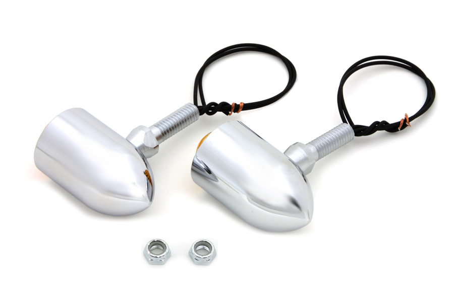 Baby Bullet Chrome Amber Marker Lamp