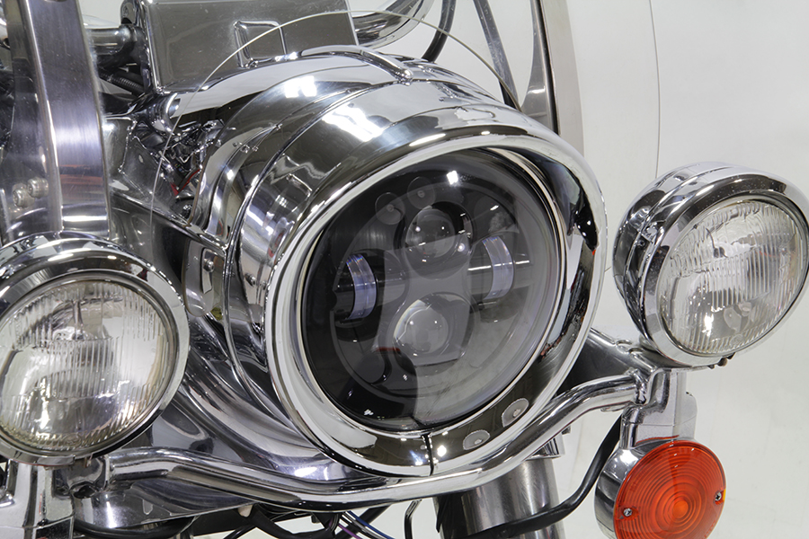 Outer Headlamp Chrome Frenched Trim Ring with Visor