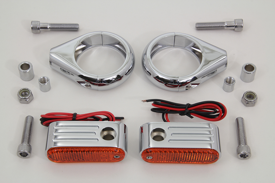 Turn Signal Kit Front with 49mm Fork Clamps