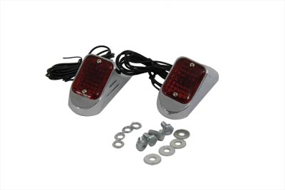 Flush Deco Marker Lamp Set with Red Lens